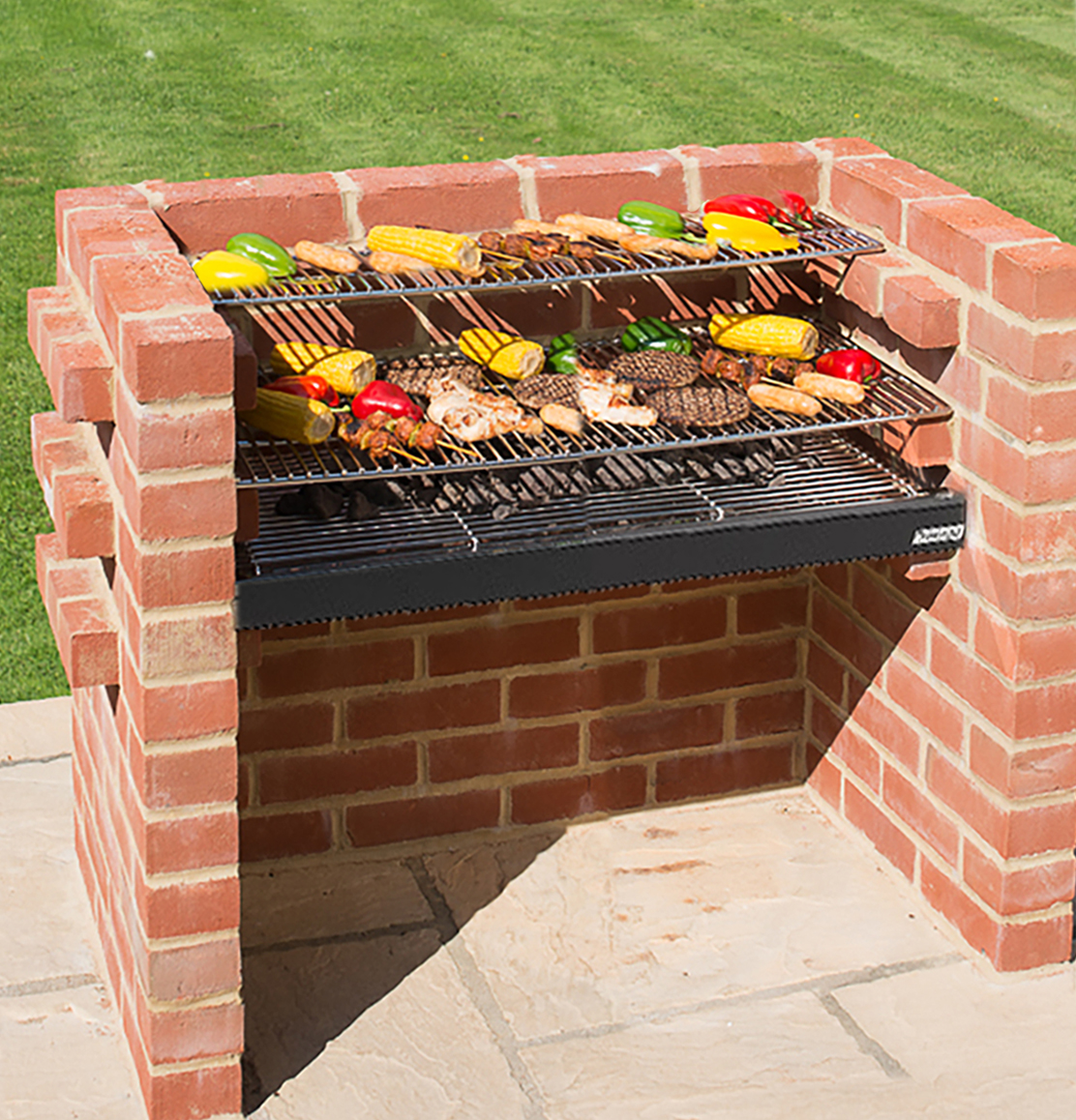 Large Brick BBQ Kit 90 x 39 cms (4 BRICKS WIDE) :: With Warming Rack BKB331 What Is A Grill Brick Made Of