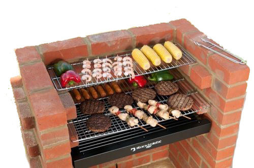 Brick Bbq Kit With Warming Rack, Outdoor Brick Barbecue Kit